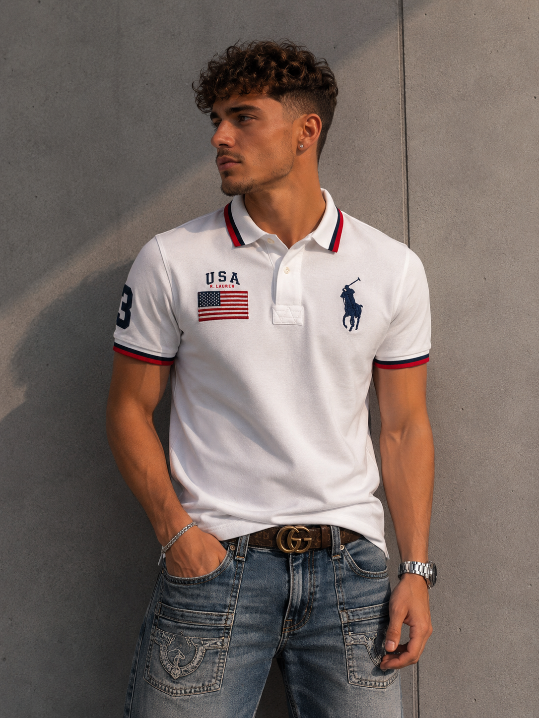 Ralph Lauren USA Polo T-Shirt (M)
