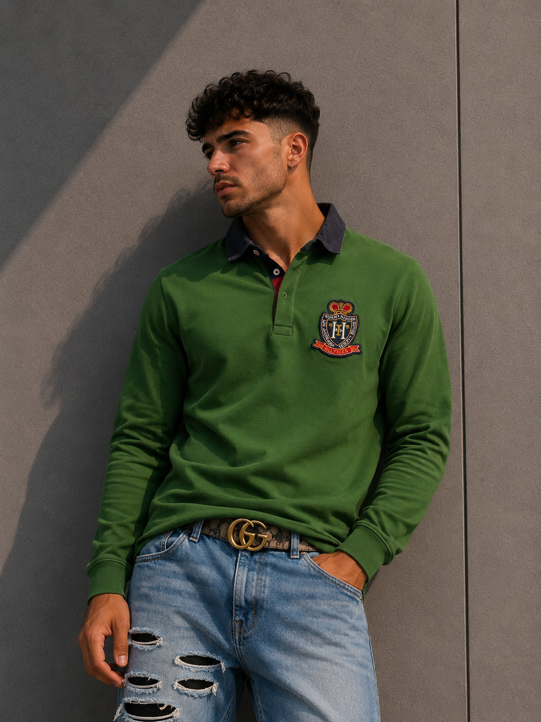 Tommy Hilfiger Royal langarm Polo (M)
