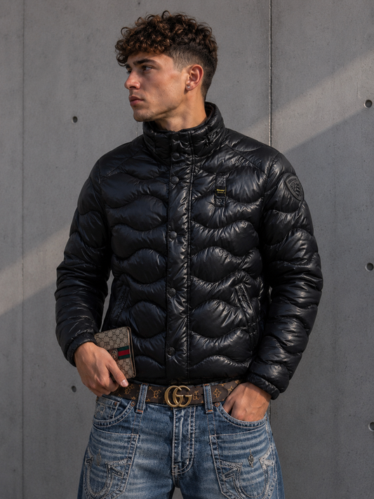 Blauer Wolken Pufferjacke (S)