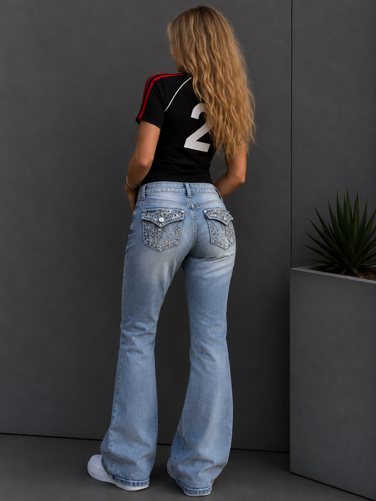 Y2K Angel Bootcut Jeans (M Damen)