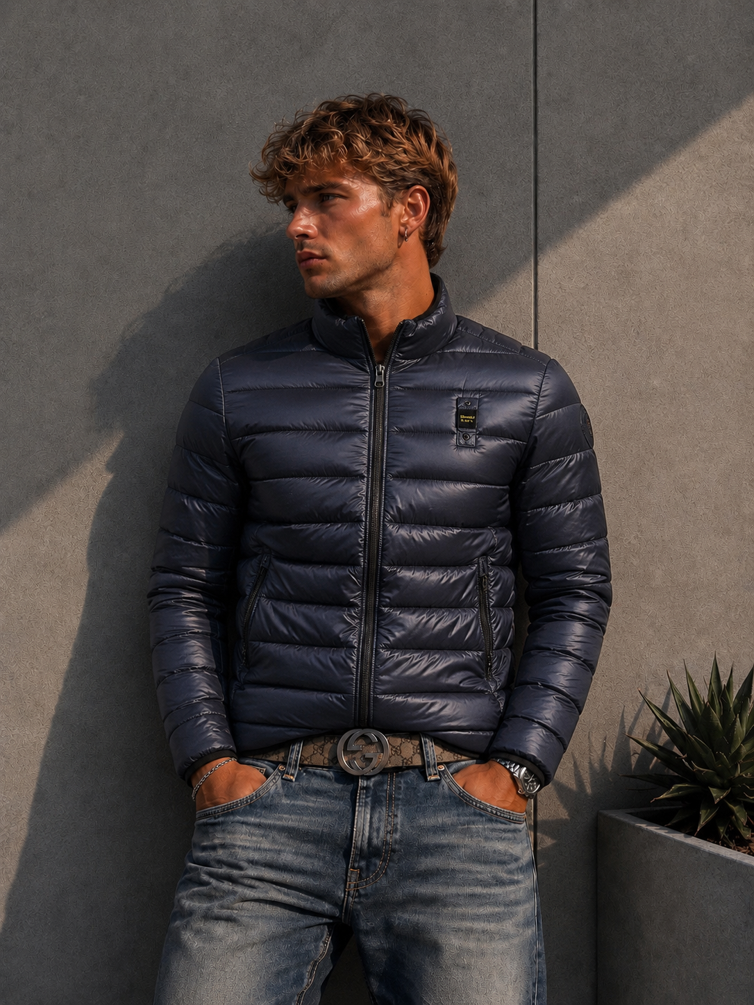 Blauer Pufferjacke (S-M)