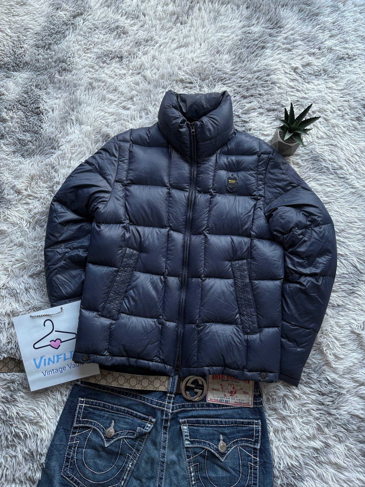 Blauer Pufferjacke (L)