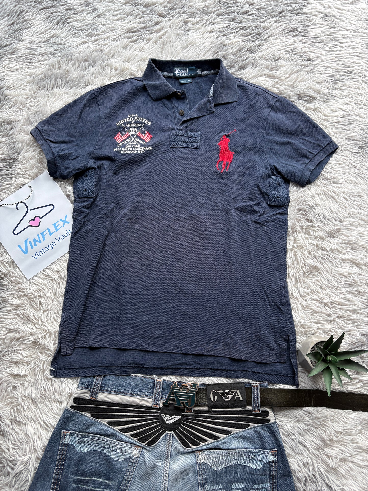 Ralph Lauren USA Big Pony Polo T-Shirt (L)