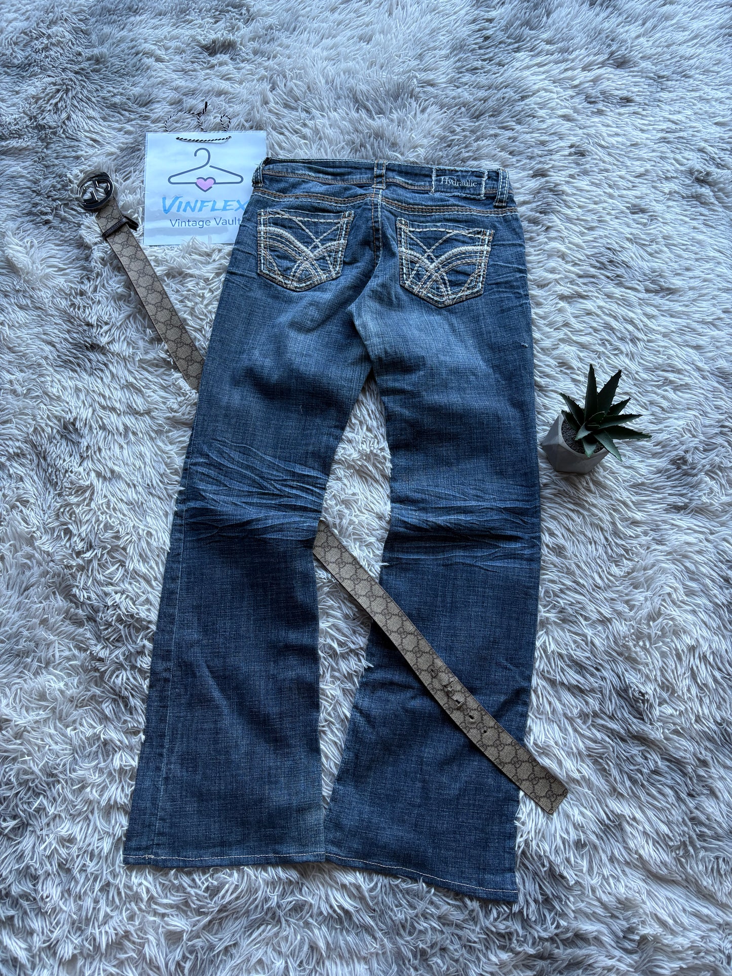 Y2K Printed Bootcut Jeans (M Damen)