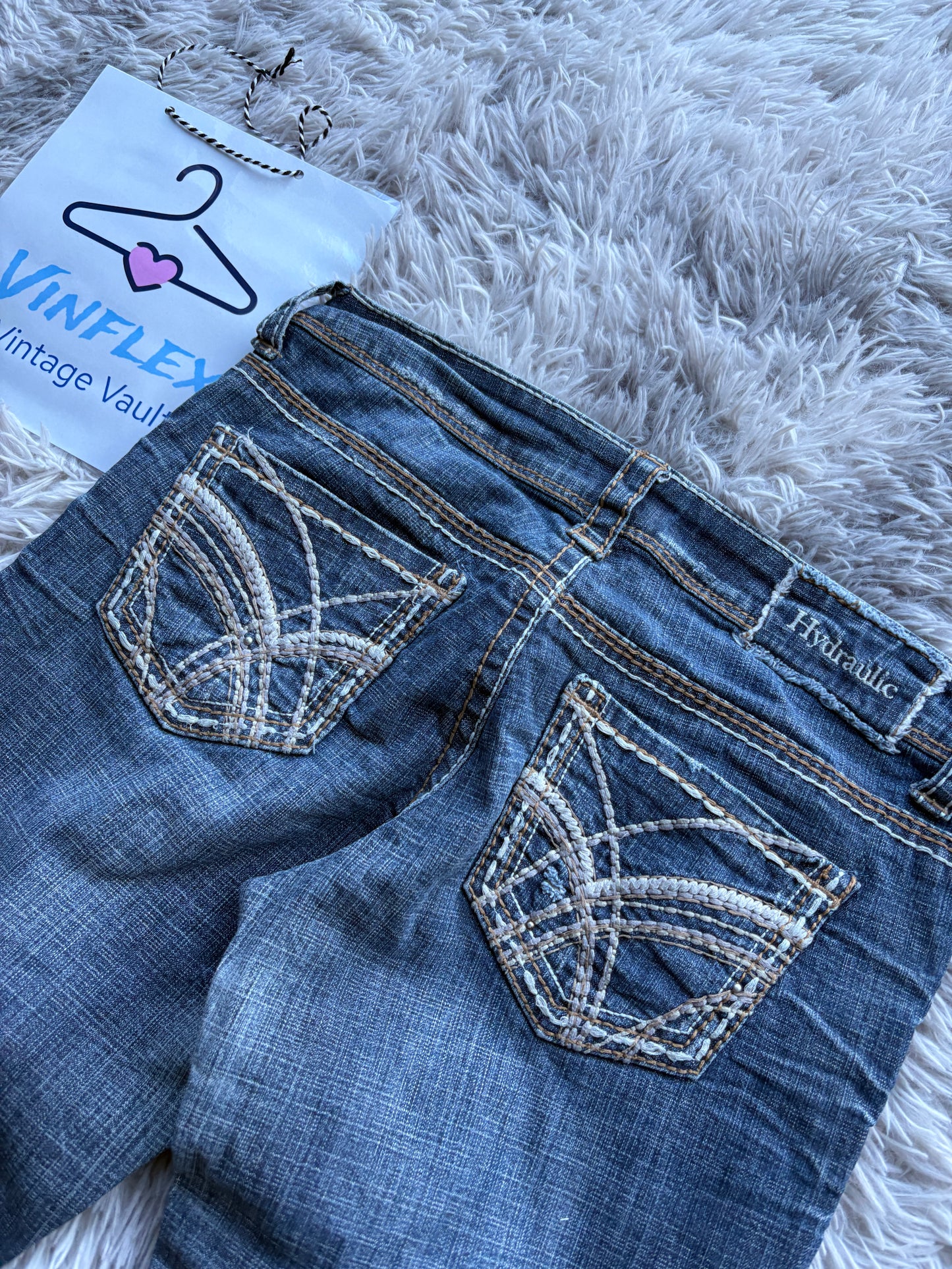 Y2K Printed Bootcut Jeans (M Damen)