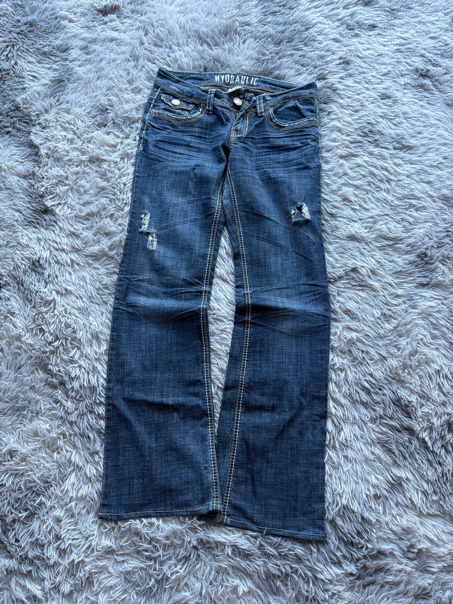 Y2K Printed Bootcut Jeans (M Damen)