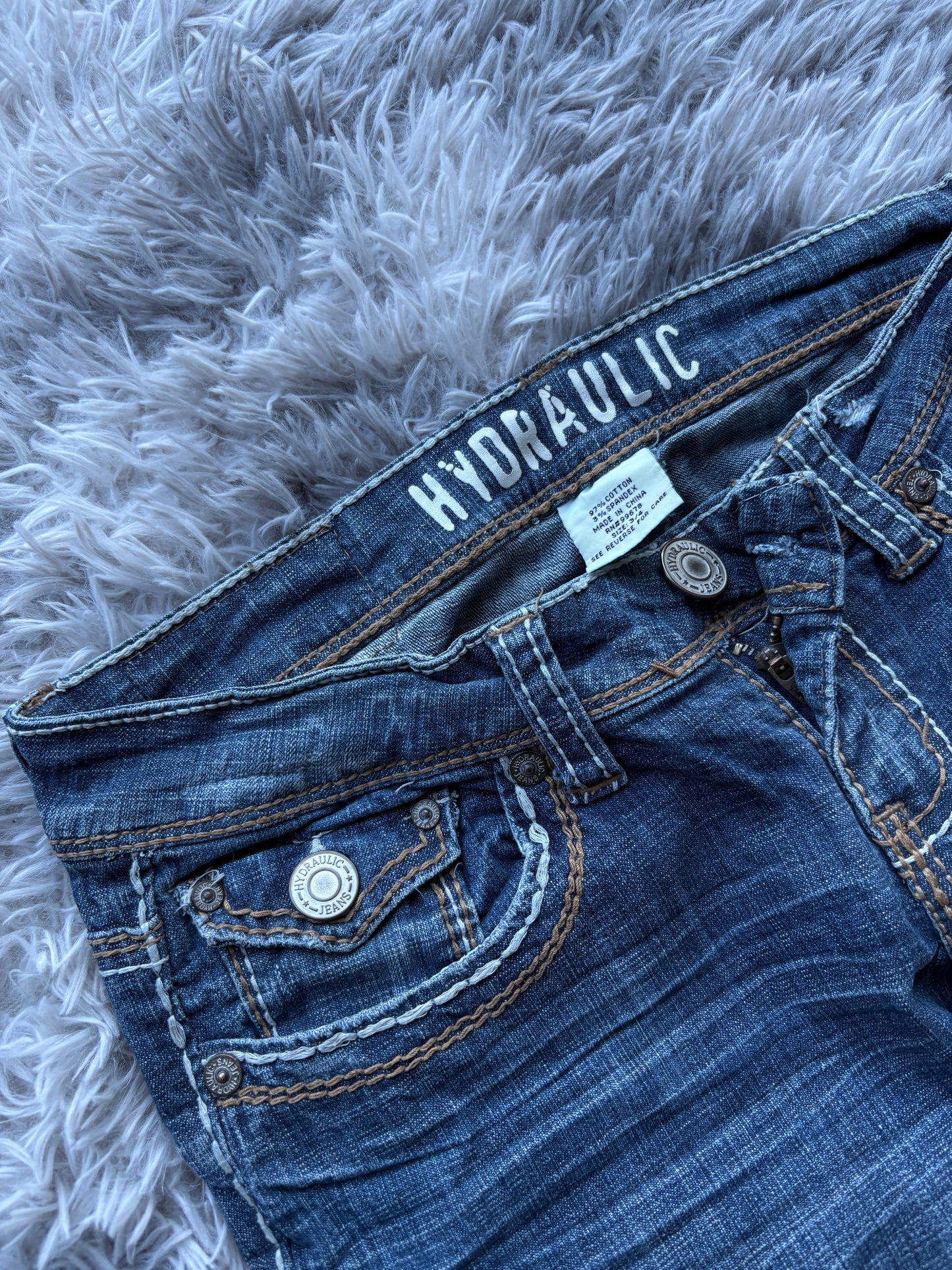 Y2K Printed Bootcut Jeans (M Damen)