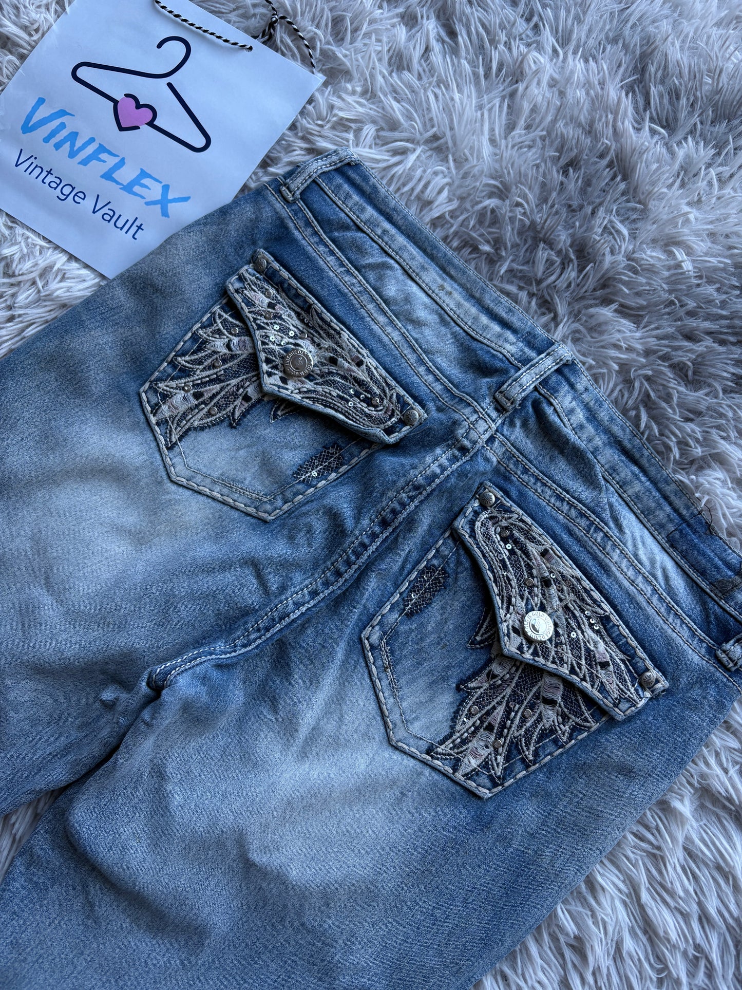 Y2K Angel Bootcut Jeans (M Damen)