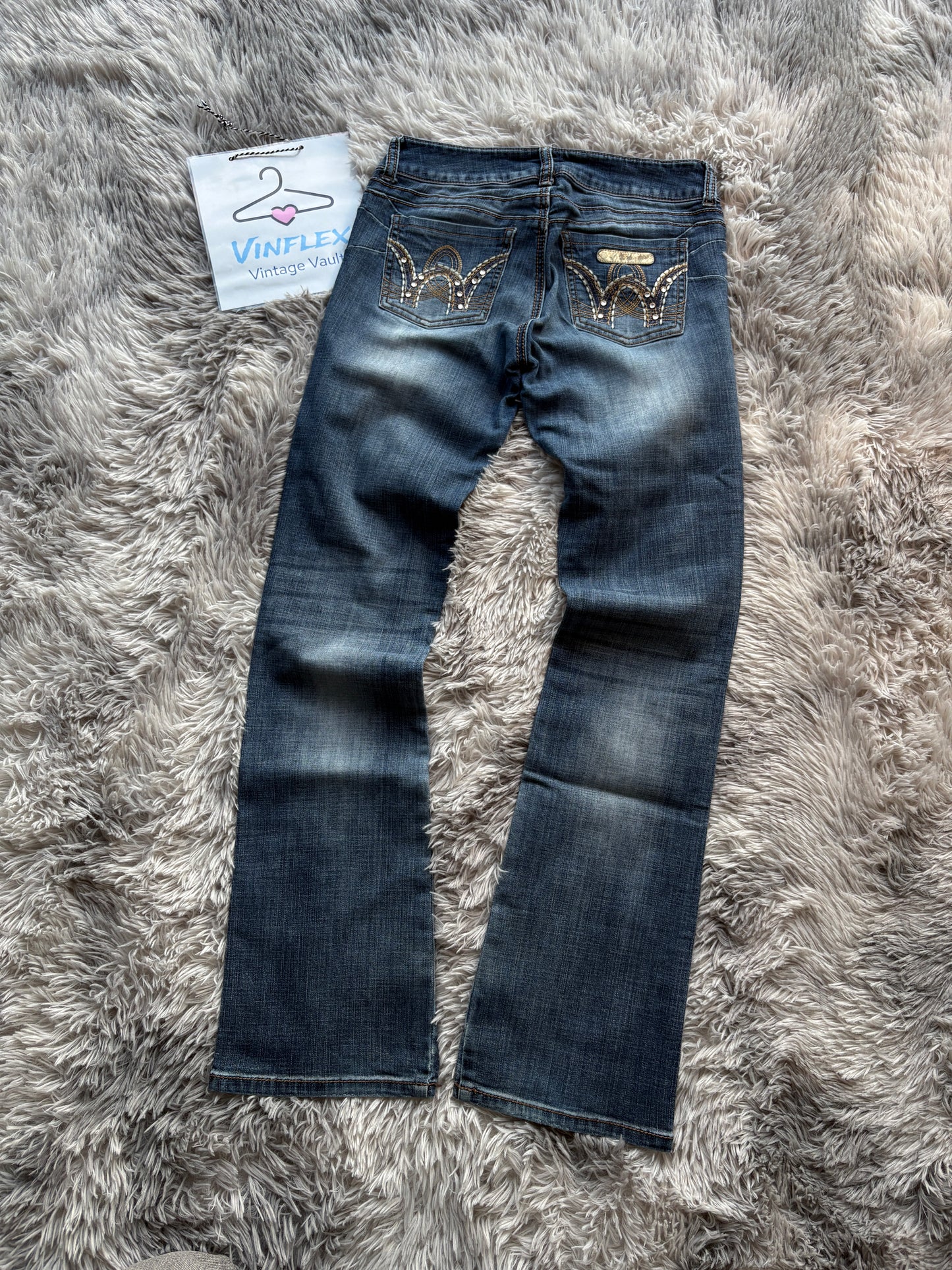 Y2K Style Printed Jeans (S-M)