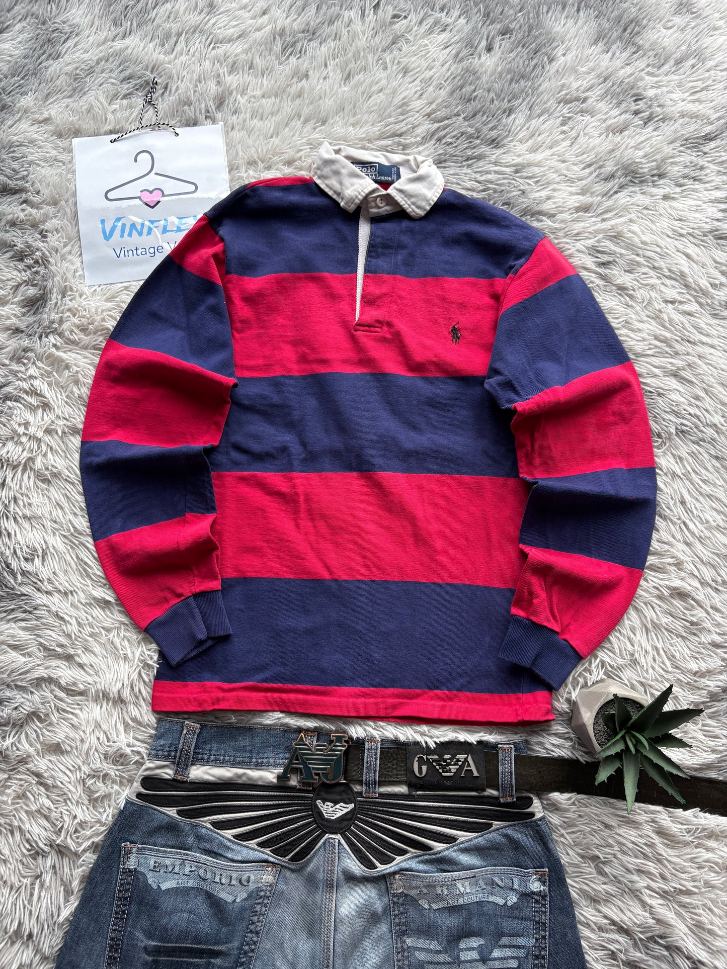 Ralph Lauren langarm Polo (M)