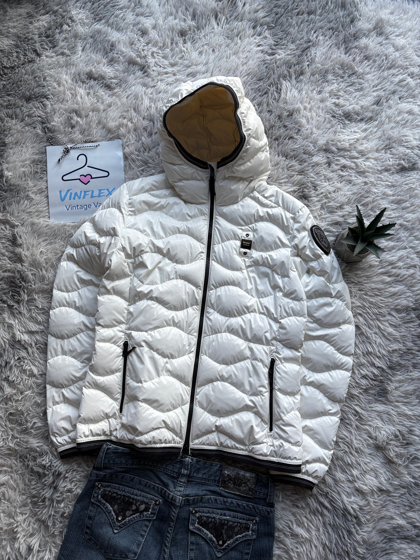 Blauer Swarovski Pufferjacke (L Damen)