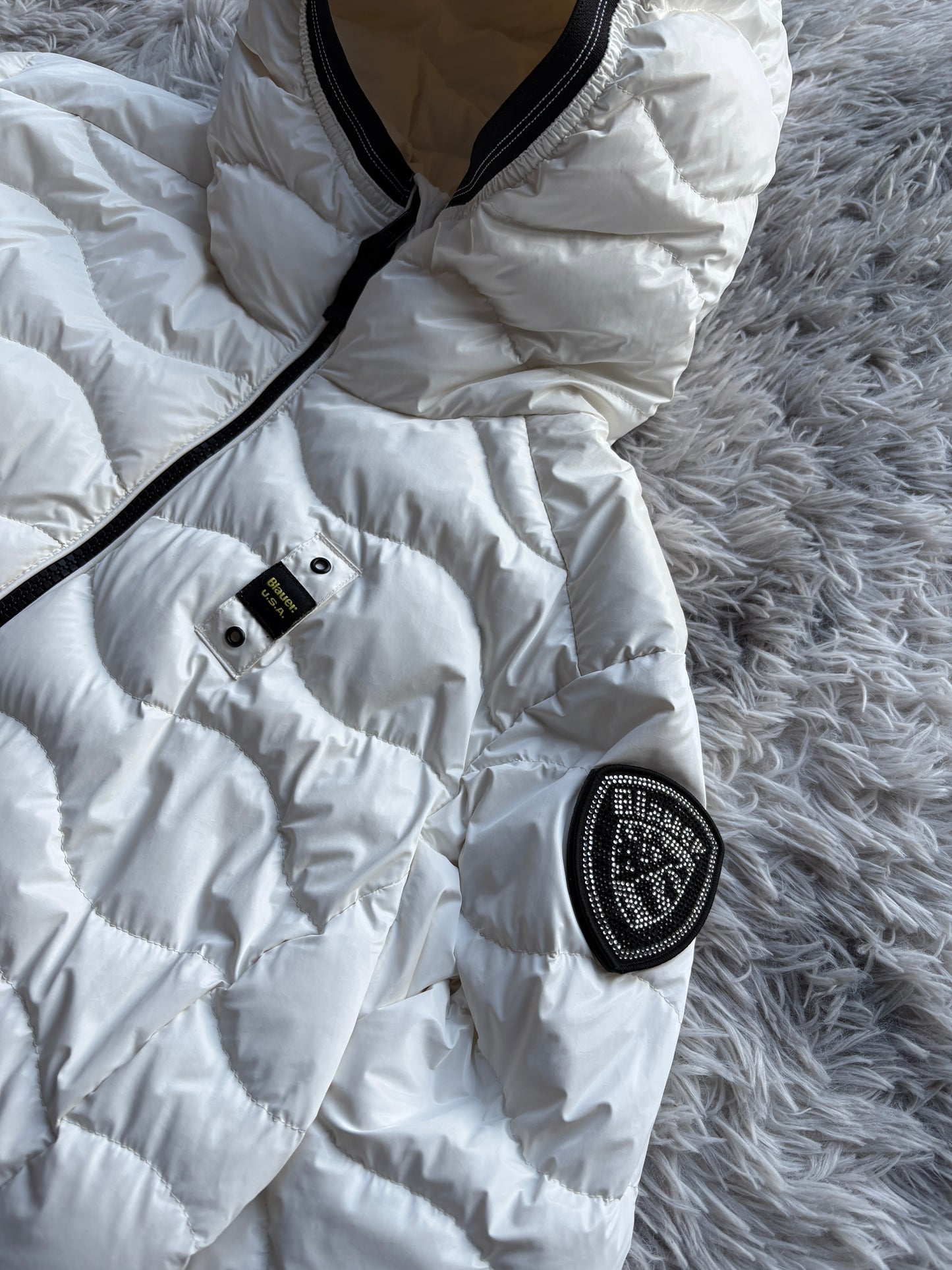 Blauer Swarovski Pufferjacke (L Damen)